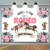 Sattel Hoch Ihr Rodeo Pferd Cowboy Glücklich Geburtstag Hintergrund